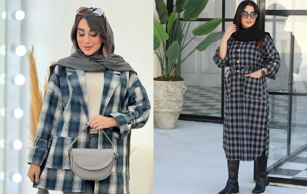 مدل مانتو چهارخونه بهاری