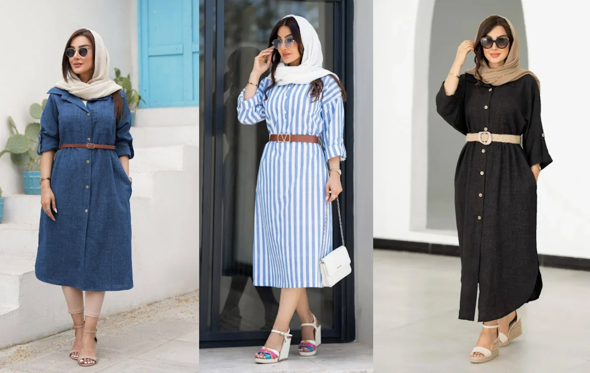 مدل مانتو بهاری کمربنددار